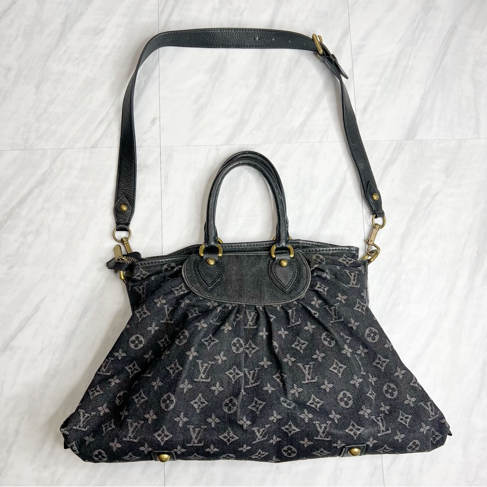 Louis Vuitton LV Cabby MM Denim Satchel Large